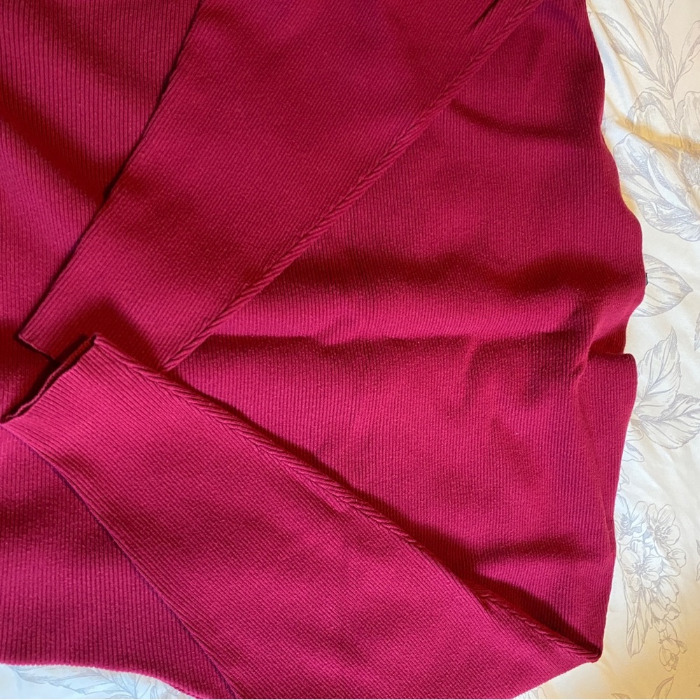 Dark red batwing sweater